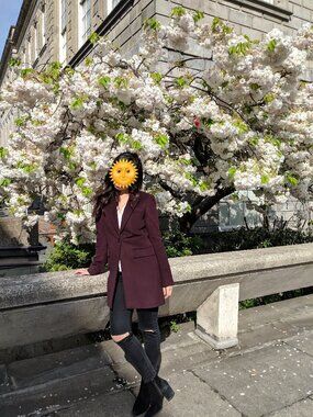 Hobbs Burgundy Wool Coat
